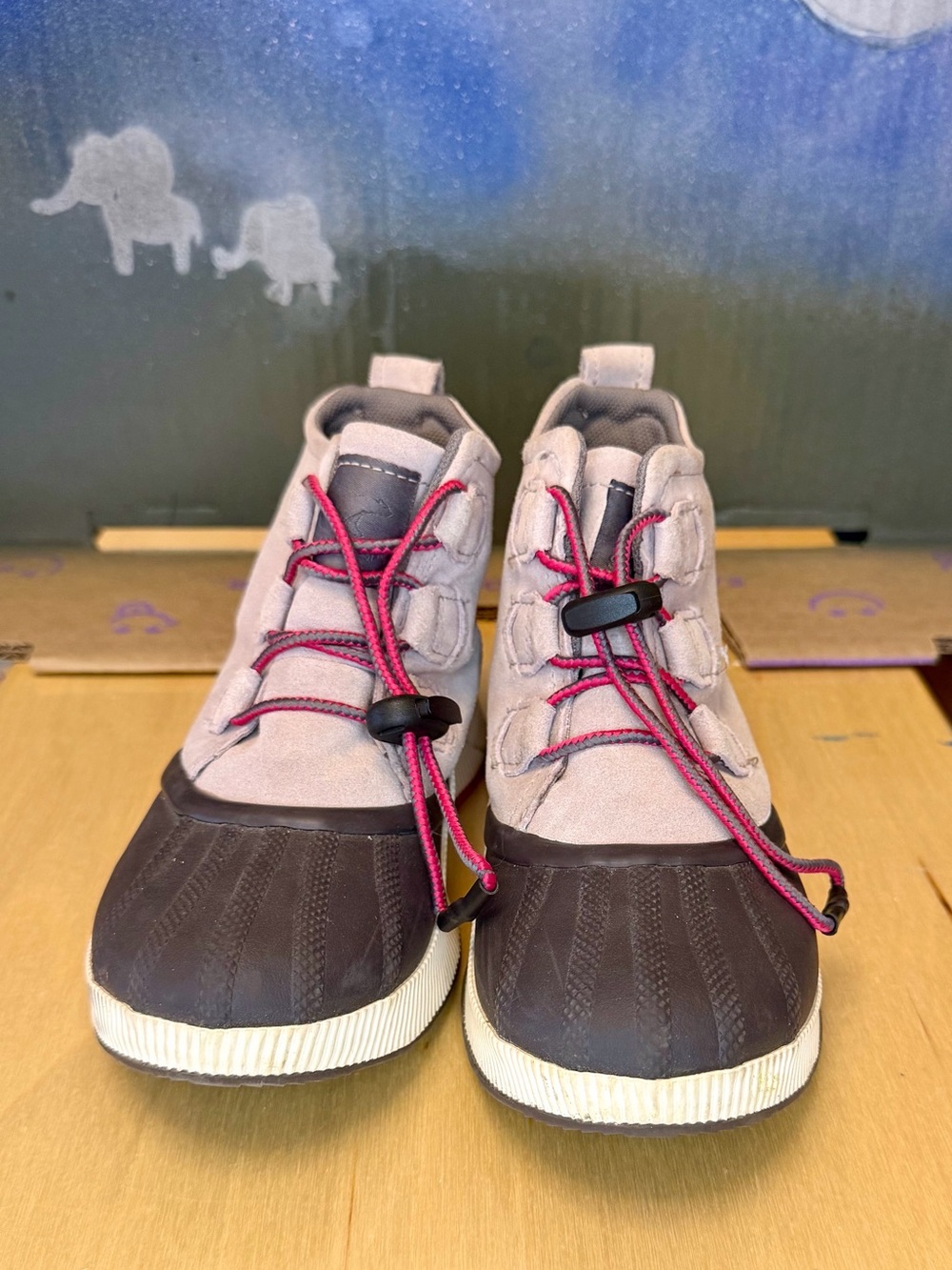 Sorel Kids Purple Suede Waterproof Duck Boots Size 3
